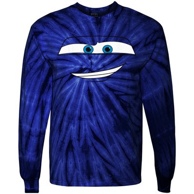 Disny Pxar Cars Lightning Mcquen Big Face Cartoon Face Cars Tie-Dye Long Sleeve Shirt