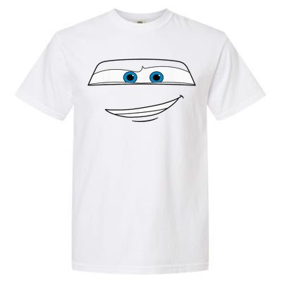 Disny Pxar Cars Lightning Mcquen Big Face Cartoon Face Cars Garment-Dyed Heavyweight T-Shirt