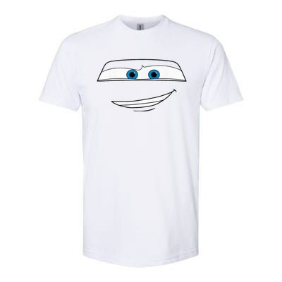 Disny Pxar Cars Lightning Mcquen Big Face Cartoon Face Cars Softstyle® CVC T-Shirt