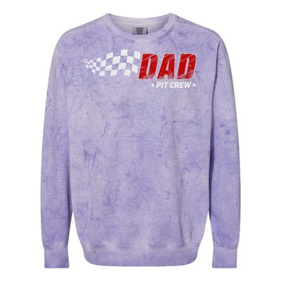 Dad Pit Crew Race Car Birthday Family Matching Colorblast Crewneck Sweatshirt