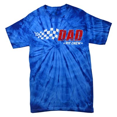 Dad Pit Crew Race Car Birthday Family Matching Tie-Dye T-Shirt