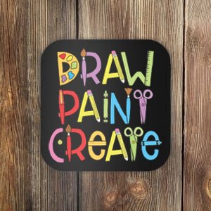 Draw Paint Create Artist Funny Art Teacher Gift Idea Coaster