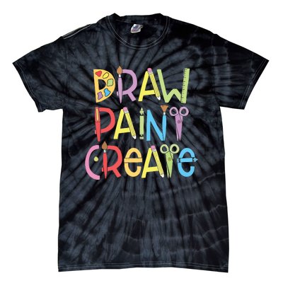 Draw Paint Create Artist Funny Art Teacher Gift Idea Tie-Dye T-Shirt