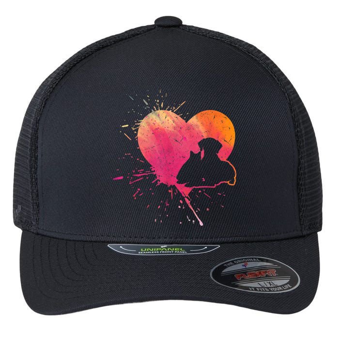 Dog Puppy Cat Hearts Baby Dogs Cat Heart Dog & Cat Flexfit Unipanel Trucker Cap