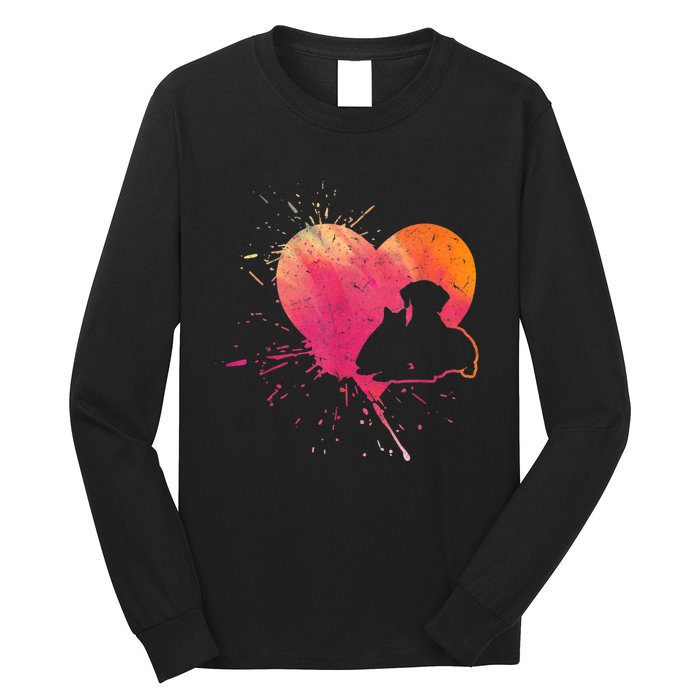 Dog Puppy Cat Hearts Baby Dogs Cat Heart Dog & Cat Long Sleeve Shirt