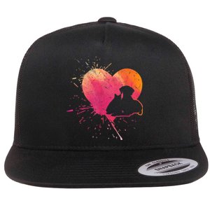 Dog Puppy Cat Hearts Baby Dogs Cat Heart Dog & Cat Flat Bill Trucker Hat