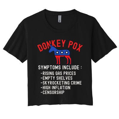 Donkey Pox Conservative Republican Anti Biden Donkeypox Women's Crop Top Tee