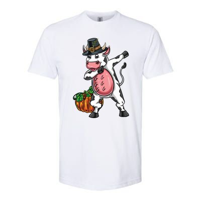 Dabbing Pilgrim Cow Thanksgiving Cute Gift Softstyle® CVC T-Shirt