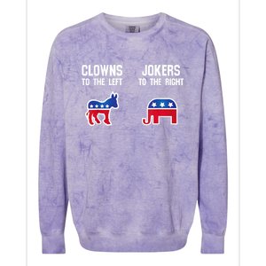 Donkey Pox Clowns To The Left Jokers To The Right Funny Elephant Colorblast Crewneck Sweatshirt