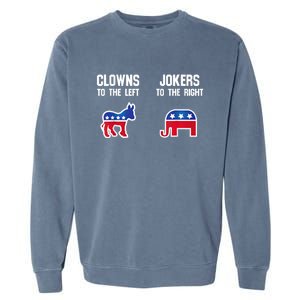 Donkey Pox Clowns To The Left Jokers To The Right Funny Elephant Garment-Dyed Sweatshirt