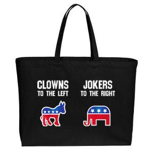 Donkey Pox Clowns To The Left Jokers To The Right Funny Elephant Cotton Canvas Jumbo Tote