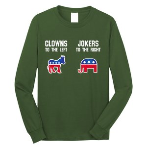 Donkey Pox Clowns To The Left Jokers To The Right Funny Elephant Long Sleeve Shirt