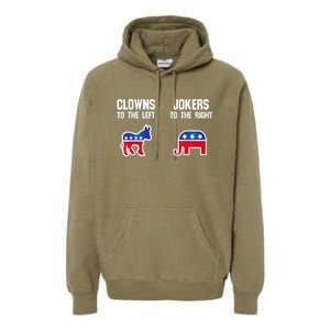 Donkey Pox Clowns To The Left Jokers To The Right Funny Elephant Premium Hoodie