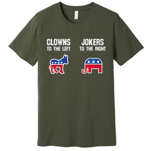 Donkey Pox Clowns To The Left Jokers To The Right Funny Elephant Premium T-Shirt