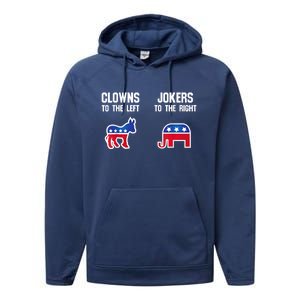 Donkey Pox Clowns To The Left Jokers To The Right Funny Elephant Performance Fleece Hoodie