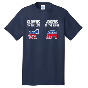 Donkey Pox Clowns To The Left Jokers To The Right Funny Elephant Tall T-Shirt