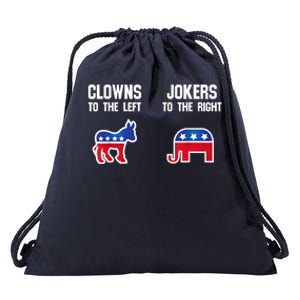 Donkey Pox Clowns To The Left Jokers To The Right Funny Elephant Drawstring Bag