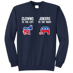 Donkey Pox Clowns To The Left Jokers To The Right Funny Elephant Tall Sweatshirt