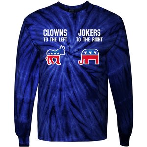 Donkey Pox Clowns To The Left Jokers To The Right Funny Elephant Tie-Dye Long Sleeve Shirt