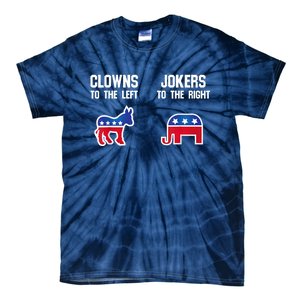 Donkey Pox Clowns To The Left Jokers To The Right Funny Elephant Tie-Dye T-Shirt