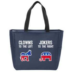 Donkey Pox Clowns To The Left Jokers To The Right Funny Elephant Zip Tote Bag