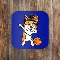 Dabbing Pilgrim Corgi Thanksgiving Corgi Gift Coaster