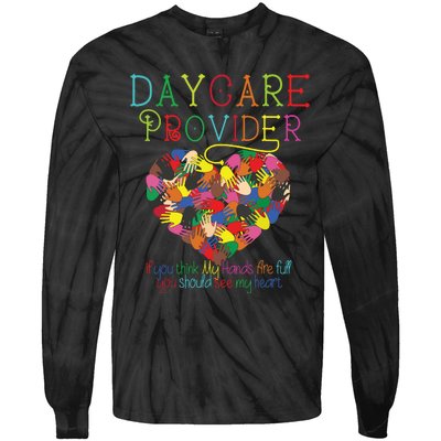 Daycare Provider Childcare Cute Heart Teacher Appreciation Tie-Dye Long Sleeve Shirt