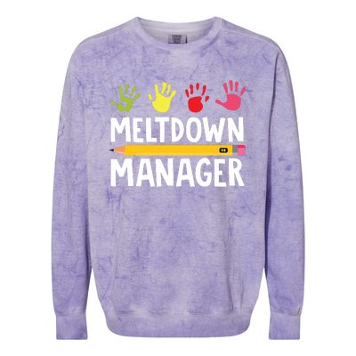 Daycare Provider Childcare Meltdown Manager Colorblast Crewneck Sweatshirt