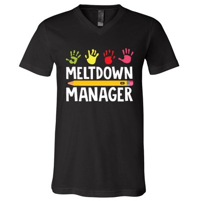 Daycare Provider Childcare Meltdown Manager V-Neck T-Shirt