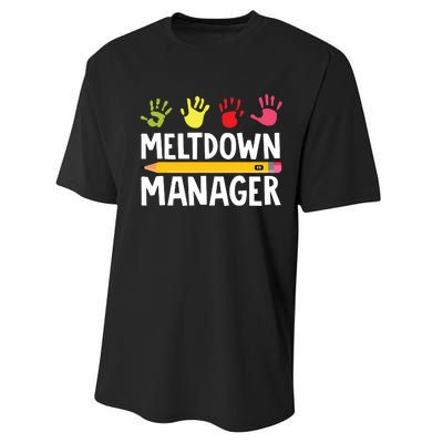 Daycare Provider Childcare Meltdown Manager Performance Sprint T-Shirt