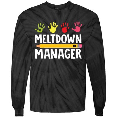 Daycare Provider Childcare Meltdown Manager Tie-Dye Long Sleeve Shirt