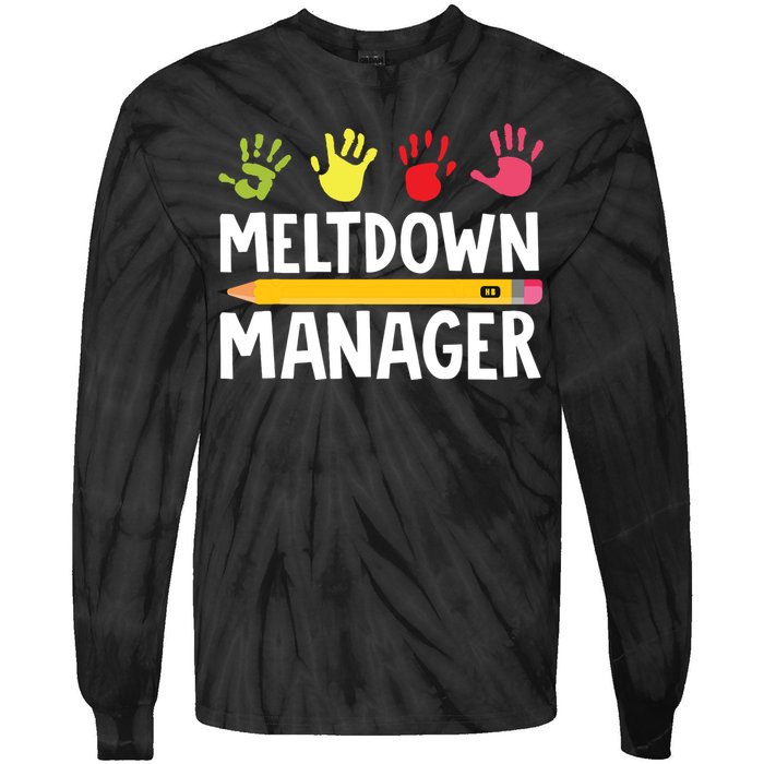 Daycare Provider Childcare Meltdown Manager Tie-Dye Long Sleeve Shirt