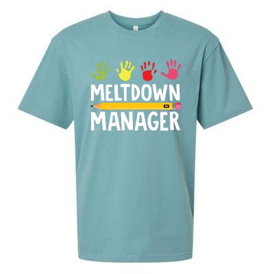 Daycare Provider Childcare Meltdown Manager Sueded Cloud Jersey T-Shirt