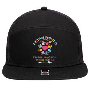 Daycare Provider Childcare Prek Teacher Appreciation 7 Panel Mesh Trucker Snapback Hat