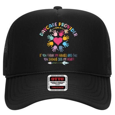 Daycare Provider Childcare Prek Teacher Appreciation High Crown Mesh Back Trucker Hat