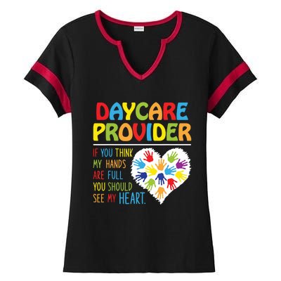 Daycare Provider Childcare Prek Teacher Appreciation Ladies Halftime Notch Neck Tee