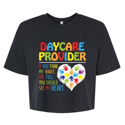 Daycare Provider Childcare Prek Teacher Appreciation Bella+Canvas Jersey Crop Tee