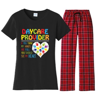 Daycare Provider Childcare Prek Teacher Appreciation Women's Flannel Pajama Set