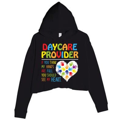 Daycare Provider Childcare Prek Teacher Appreciation Crop Fleece Hoodie