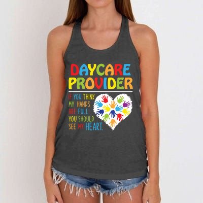 Daycare Provider Childcare Prek Teacher Appreciation Women's Knotted Racerback Tank