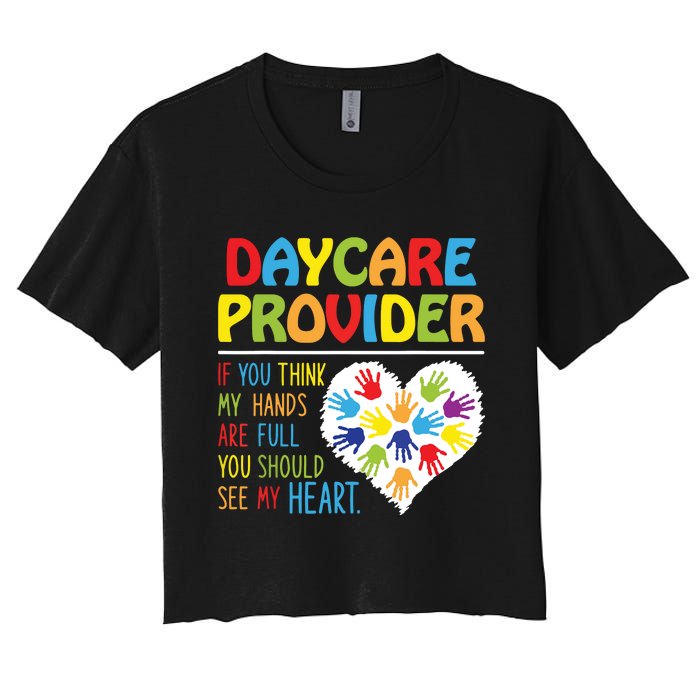 Daycare Provider Childcare Prek Teacher Appreciation Women's Crop Top Tee