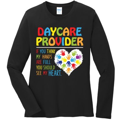 Daycare Provider Childcare Prek Teacher Appreciation Ladies Long Sleeve Shirt