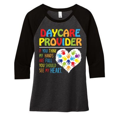 Daycare Provider Childcare Prek Teacher Appreciation Women's Tri-Blend 3/4-Sleeve Raglan Shirt