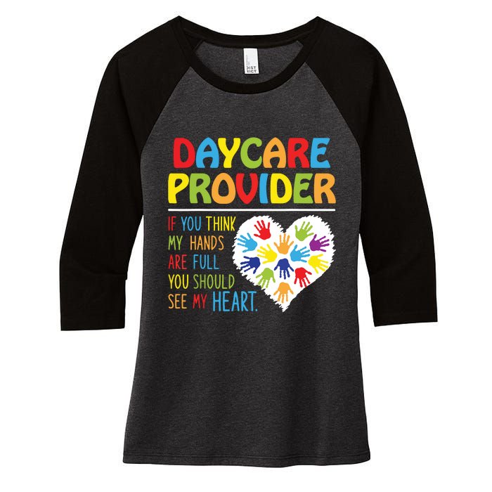 Daycare Provider Childcare Prek Teacher Appreciation Women's Tri-Blend 3/4-Sleeve Raglan Shirt