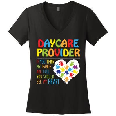 Daycare Provider Childcare Prek Teacher Appreciation Women's V-Neck T-Shirt