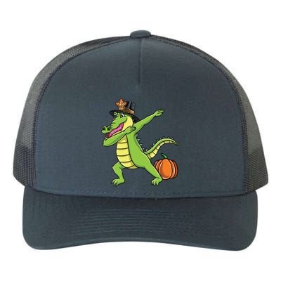 Dabbing Pilgrim Crocodile Thanksgiving Gift Yupoong Adult 5-Panel Trucker Hat