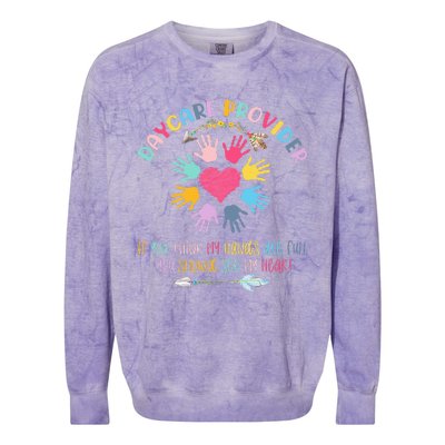 Daycare Provider Childcare Pre K Teacher Appreciation Colorblast Crewneck Sweatshirt