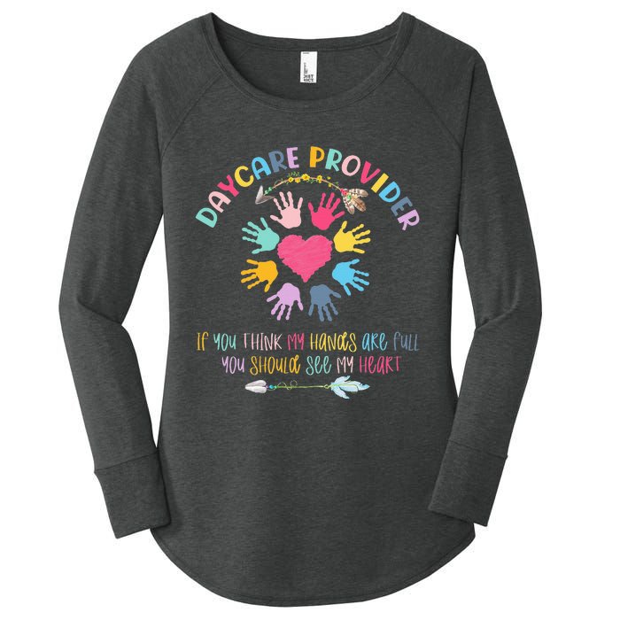 Daycare Provider Childcare Pre K Teacher Appreciation Women's Perfect Tri Tunic Long Sleeve Shirt