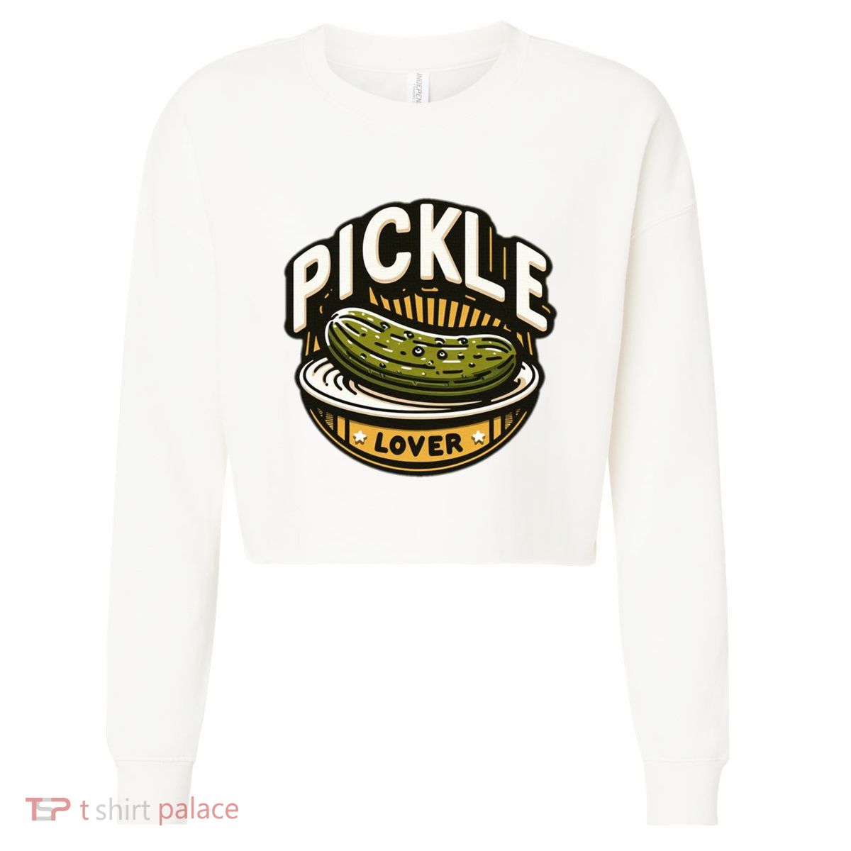 Dill Pickle Costume Adult Pickle Lover Cropped Pullover Crew
