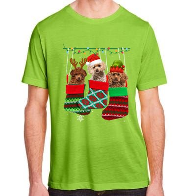 Dog Poodle Christmas Socks Funny Xmas Pajama Pet Puppy Gift Adult ChromaSoft Performance T-Shirt